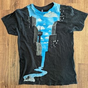 Medium black/blue shirt with Toronto space needle design